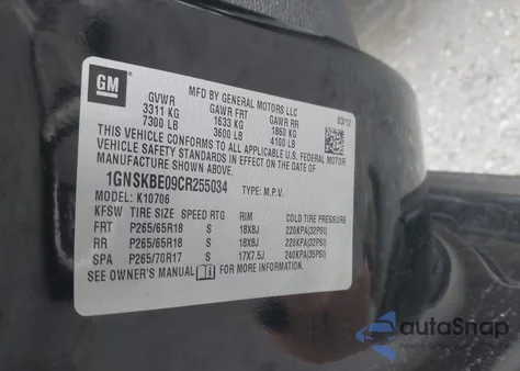 2012 Chevrolet Tahoe Lt from USA, damaged, VIN 1GNSKBE09CR255034